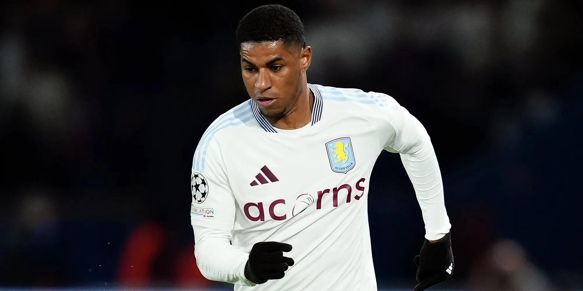 Marcus Rashford trong màu áo Aston Villa sau khi chuyển đến từ Manchester United theo dạng cho mượn