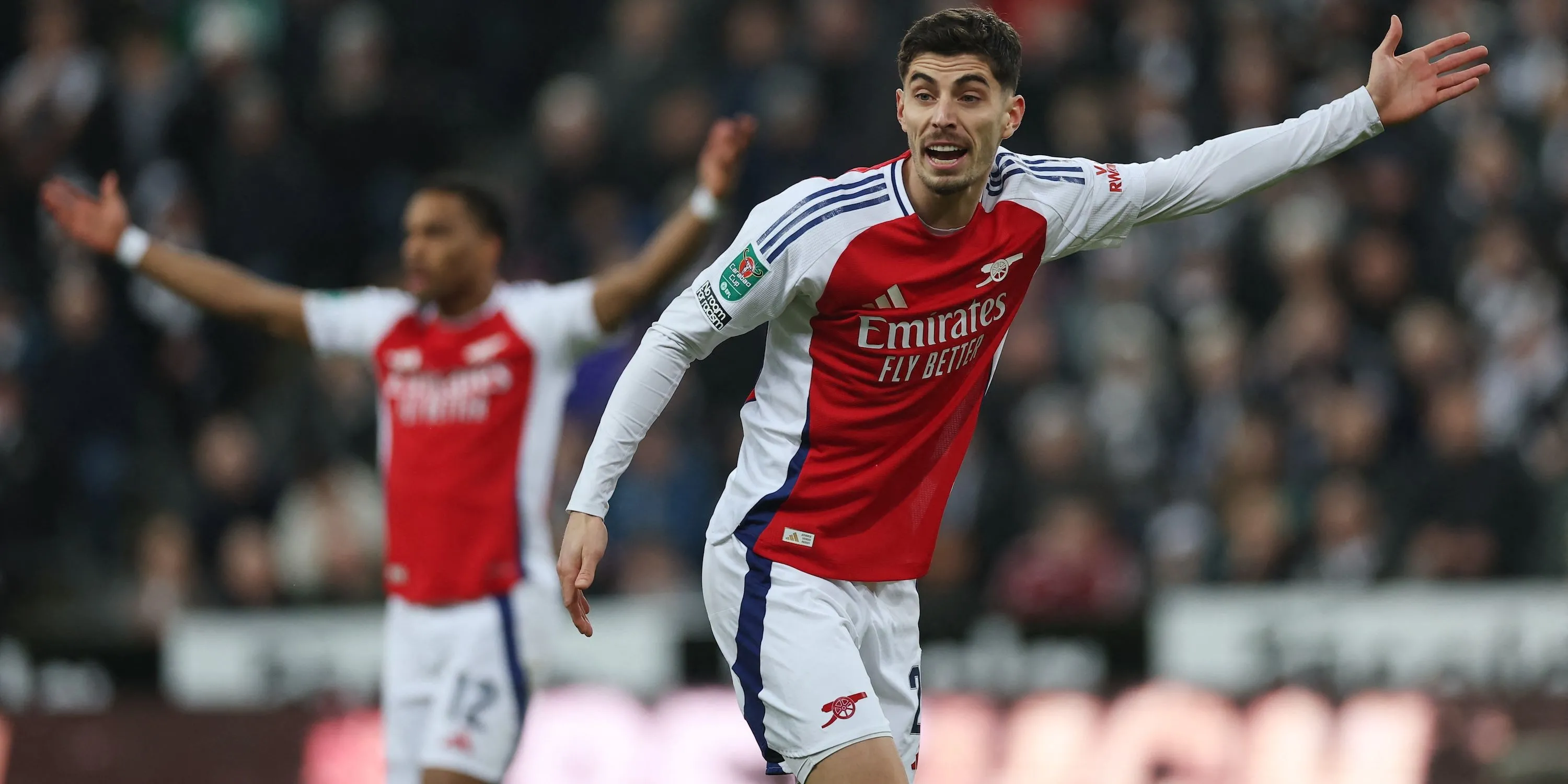 Kai Havertz thể hiện cảm xúc trong trận đấu của Arsenal