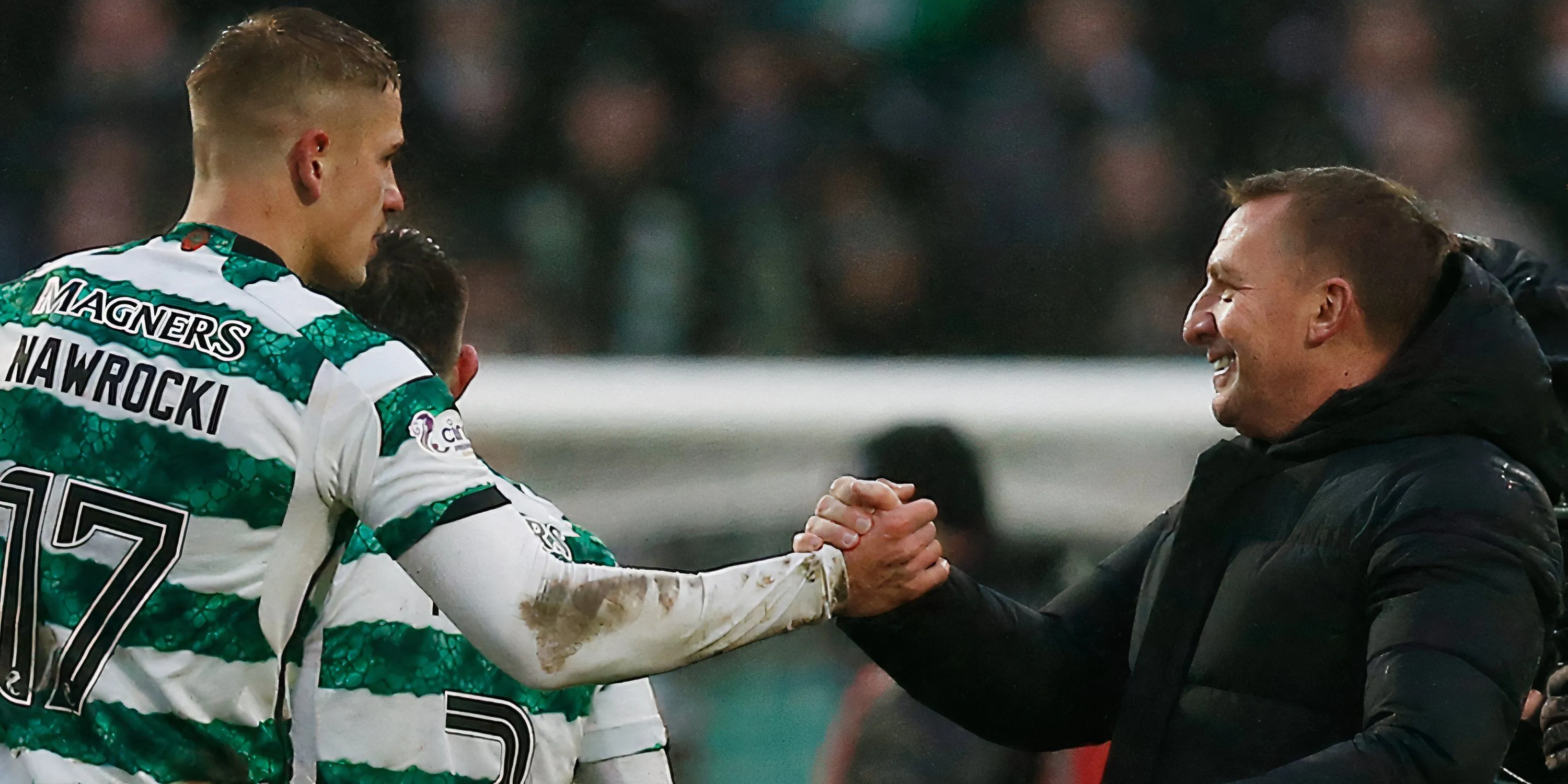 Trung vệ Maik Nawrocki trong màu áo Celtic, cầu thủ có thể rời đi trong kỳ chuyển nhượng Hè này.