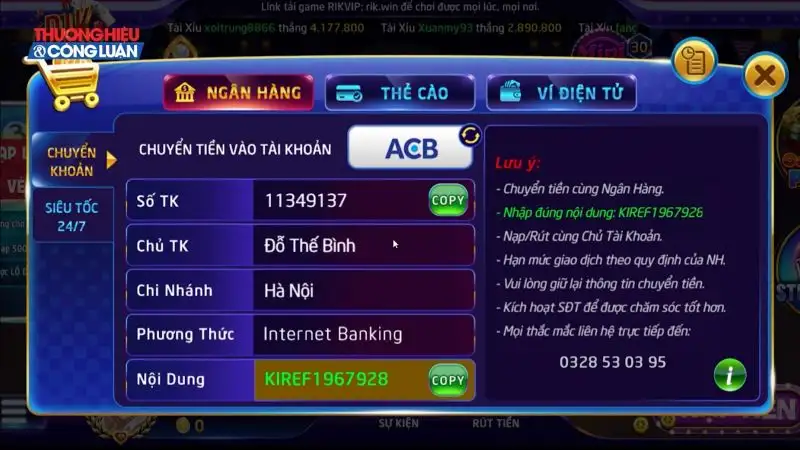 Hướng Dẫn Nạp Tiền Vicwin Nhanh Chóng – An Toàn – Tiện Lợi 