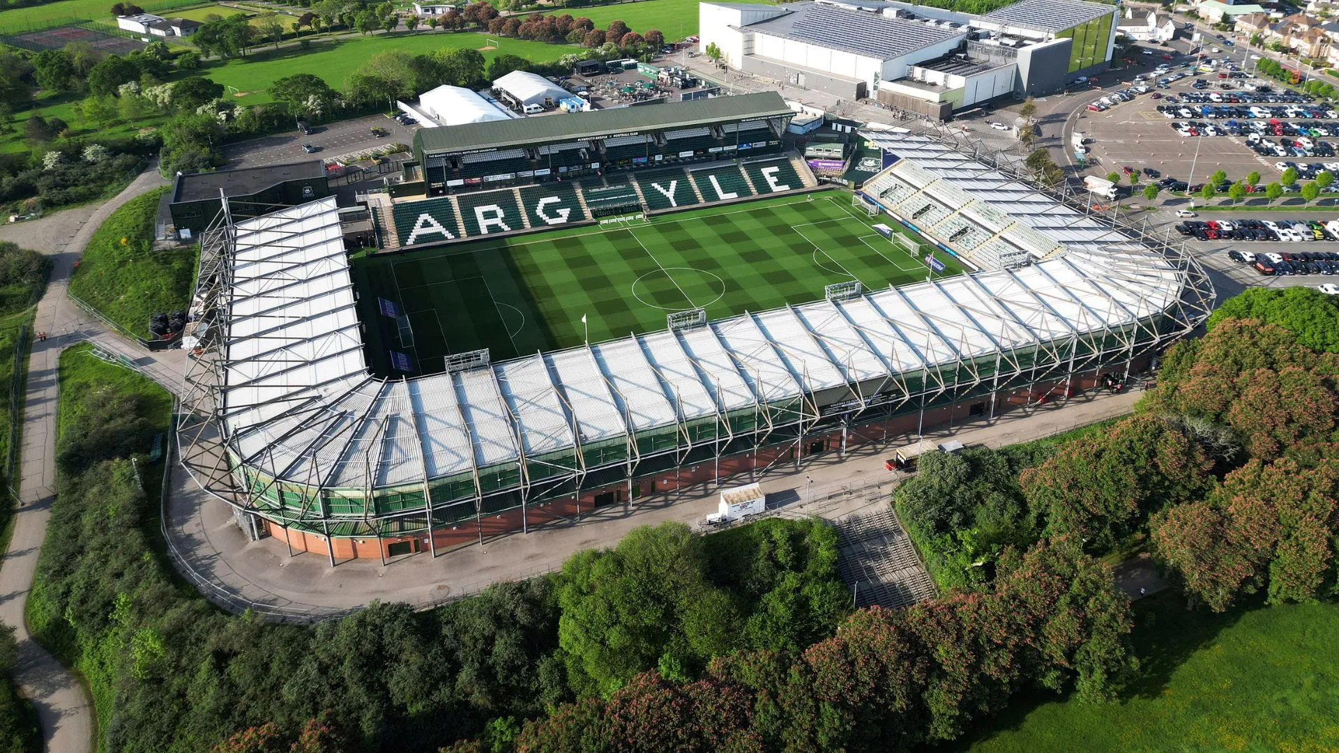 Home Park - sân nhà của Plymouth Argyle, nơi đội sẽ cố gắng giành lại khí thế